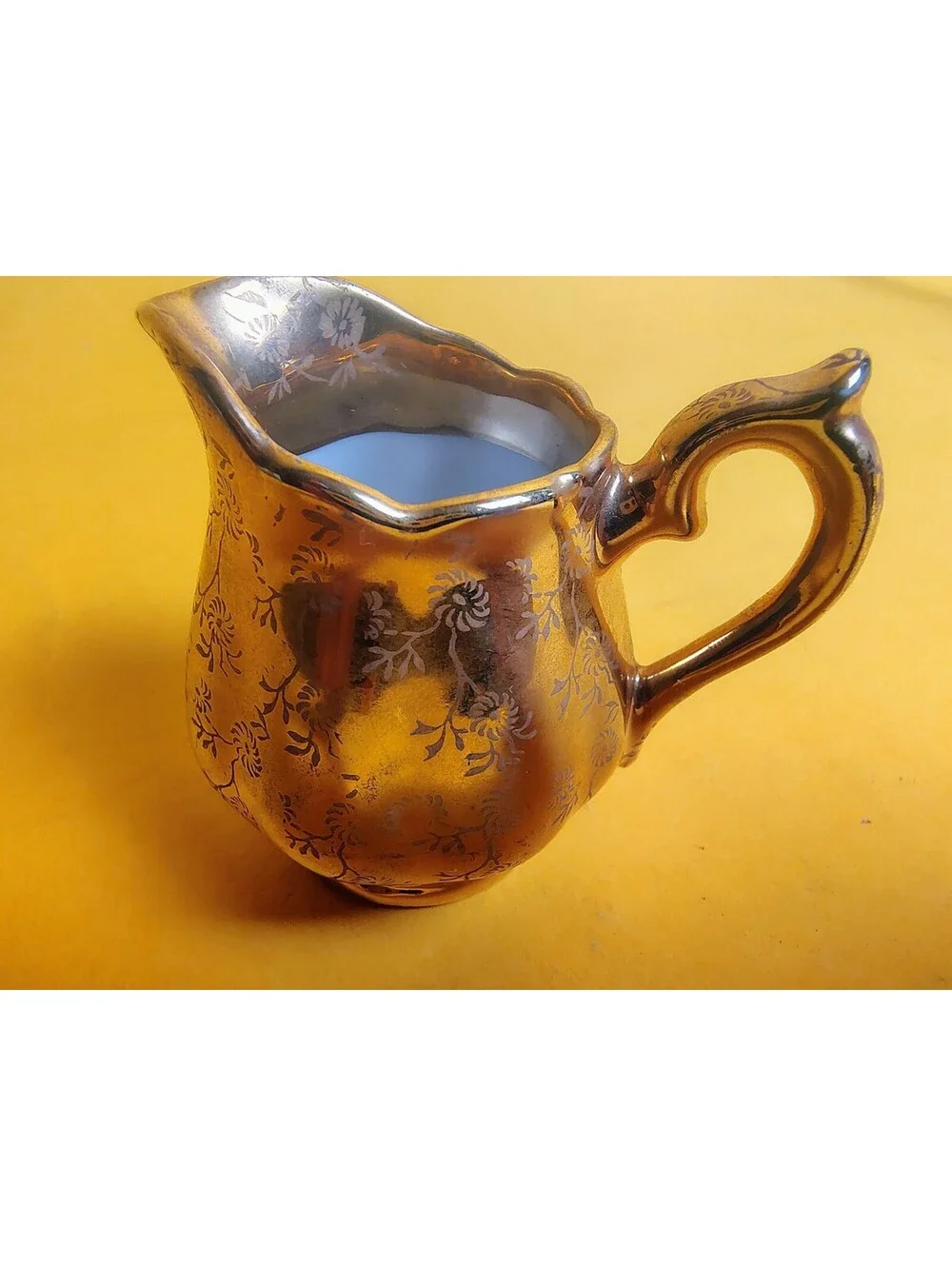 Vintage Bavaria 22K Gold Weeping Creamer Pitcher Mini 3
